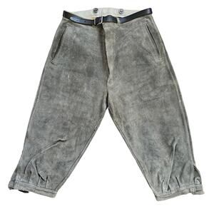 Vintage Pants green suede knee pants buckled knee straps Euro size 40